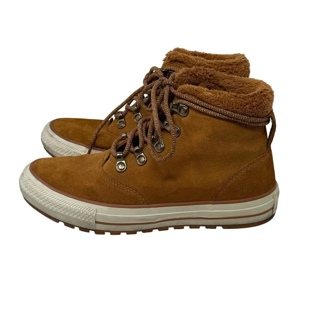 Converse All Star Ember Boot Hi Hazel Brown Suede Fur Lined Women’s 7 557933C